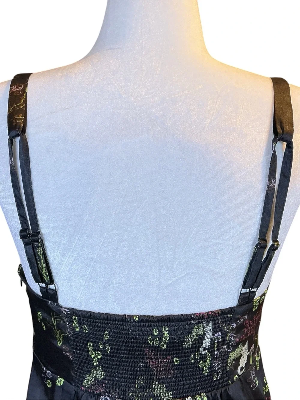 Urban Outfitters Cottagecore Fairycore Whimsigoth Mushroom Cat Floral Dress L - Picture 7 of 11